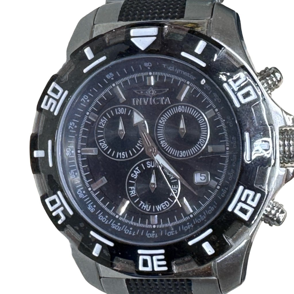 Invicta Mens Specialty Tritnite Night Glow Watch Stainless Steel Black 6407